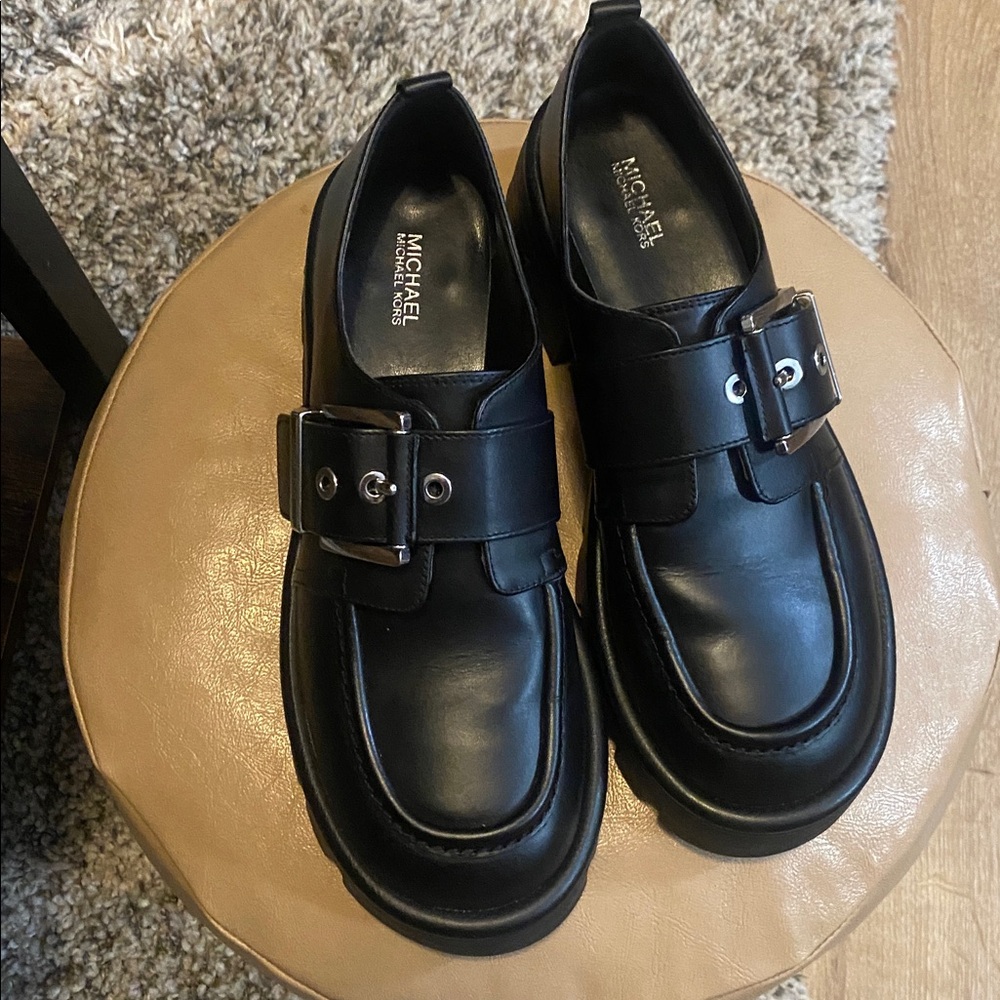 Michael Kors black Colby leather loafers